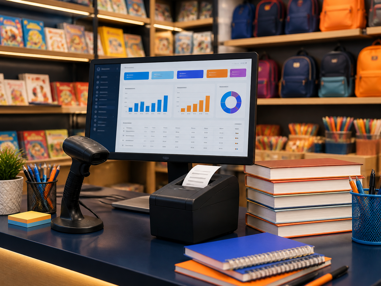 Logiciel de gestion de librairie avec caisse et lecteur code-barres